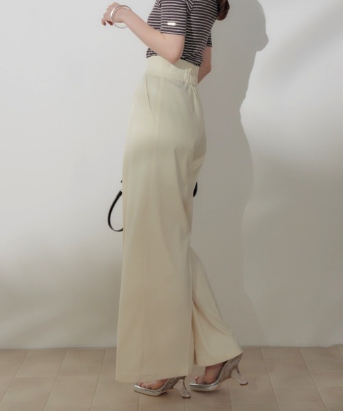ECREL(エクレール)の「フロントジップワイドスラックス(スラックス・レディース・チャコールグレー/アイボリー・M/S)」の21枚目の写真
