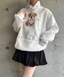ブルドッグプリントパーカー