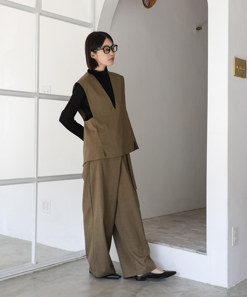 select MOCA Et（セレクトモカエト）の「【Et】Back Flare Vest（ベスト・レディース・ライトブラウン/ブラック/ベージュ・FREE）」の17枚目の写真