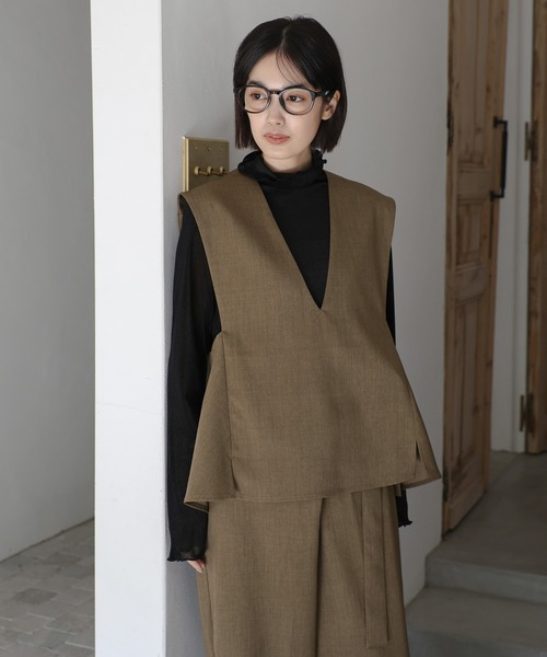 select MOCA Et（セレクトモカエト）の「【Et】Back Flare Vest（ベスト・レディース・ライトブラウン/ブラック/ベージュ・FREE）」の20枚目の写真