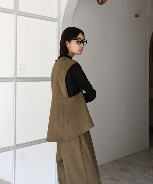select MOCA Et（セレクトモカエト）の「【Et】Back Flare Vest（ベスト・レディース・ライトブラウン/ブラック/ベージュ・FREE）」の18枚目の写真