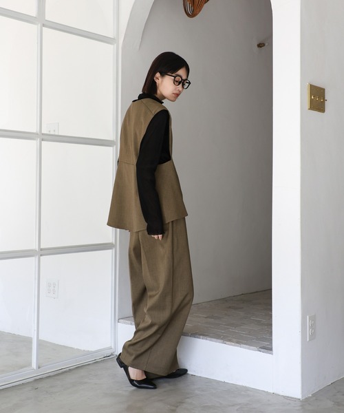 select MOCA Et（セレクトモカエト）の「【Et】Back Flare Vest（ベスト・レディース・ライトブラウン/ブラック/ベージュ・FREE）」の21枚目の写真