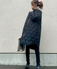 IEDIT ウール混メルトン遣いの上品アクティブなキルティング