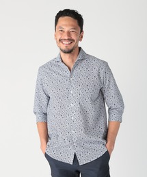 MEN'S BIGI（メンズビギ）の「〈イージーケア/吸水速乾〉エアリーサッカー千鳥フラワープリント七分袖シャツ（シャツ/ブラウス・メンズ）」