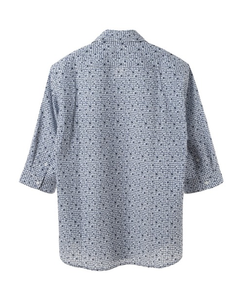 MEN'S BIGI(メンズビギ)の「〈イージーケア/吸水速乾〉エアリーサッカー千鳥フラワープリント七分袖シャツ(シャツ/ブラウス・メンズ・ホワイト系その他/グリーン/イエロー/ネイビー・01/02/03/04)」の16枚目の写真