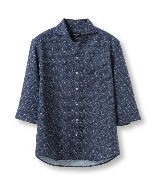 MEN'S BIGI(メンズビギ)の「〈イージーケア/吸水速乾〉エアリーサッカー千鳥フラワープリント七分袖シャツ(シャツ/ブラウス・メンズ・ホワイト系その他/グリーン/イエロー/ネイビー・01/02/03/04)」の21枚目の写真