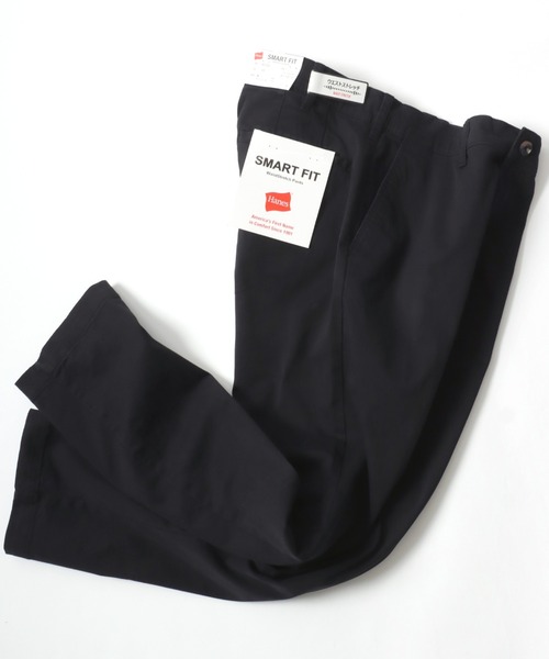 HANES（ヘインズ）の「Hanes/へインズ SMART FIT CHINO PANTS/スマートフィット ストレッチ スリム テーパード ノータック チノパンツ/レディース メンズ（チノパンツ・メンズ・ブラック/ベージュ/カーキ・85/76/88/79/82/91）」の2枚目の写真