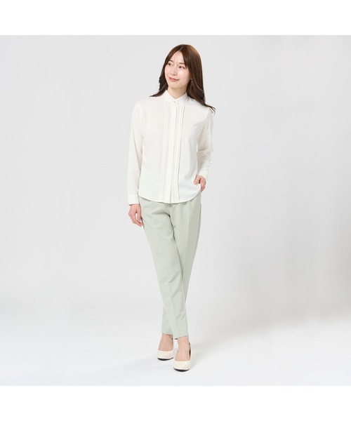 TOKYO SHIRTS（トウキョウシャツ）の「COFREX スタンドタック レディース長袖シャツ（シャツ/ブラウス・レディース・オフホワイト・M/L/LL/XL/S）」の2枚目の写真