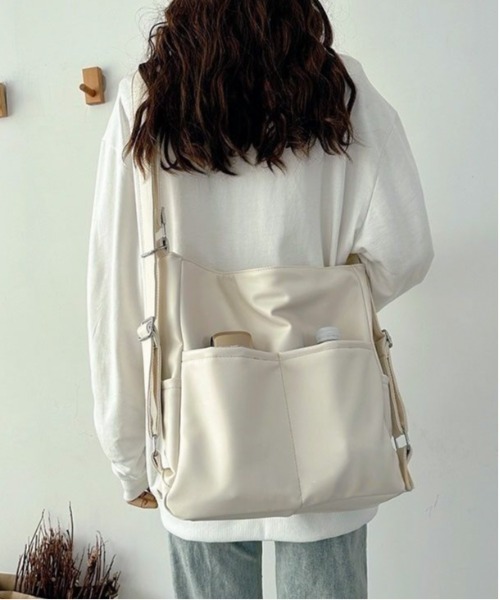 Per sist ence（パーシエンス）の「3WAYソフトフェイクレザーバッグ（ショルダーバッグ・レディース・ブラウン/ホワイト/ブラック・FREE）」の2枚目の写真