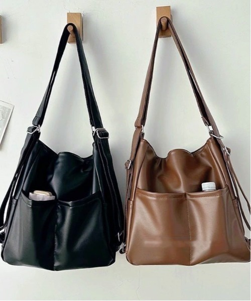 Per sist ence（パーシエンス）の「3WAYソフトフェイクレザーバッグ（ショルダーバッグ・レディース・ブラウン/ホワイト/ブラック・FREE）」の15枚目の写真