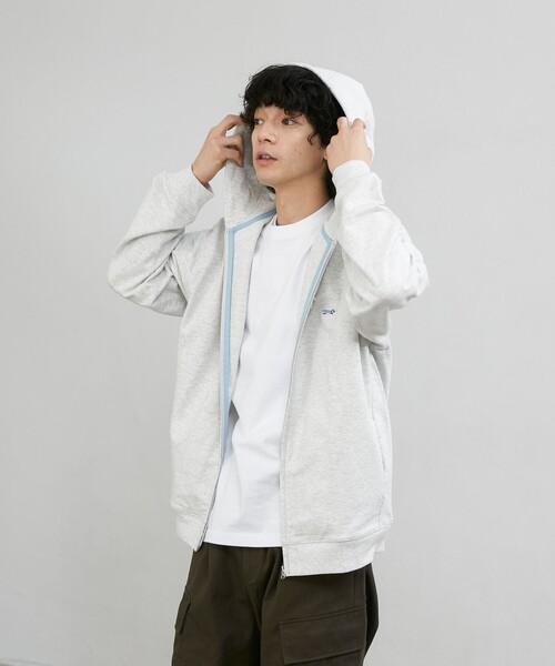 PENNEYS（ぺニーズ）の「Penneys（ぺニーズ）別注クリアコットンジップアップパーカー（パーカー・メンズ・ネイビー/ホワイト/ライトグレー・M/L/XL）」の7枚目の写真