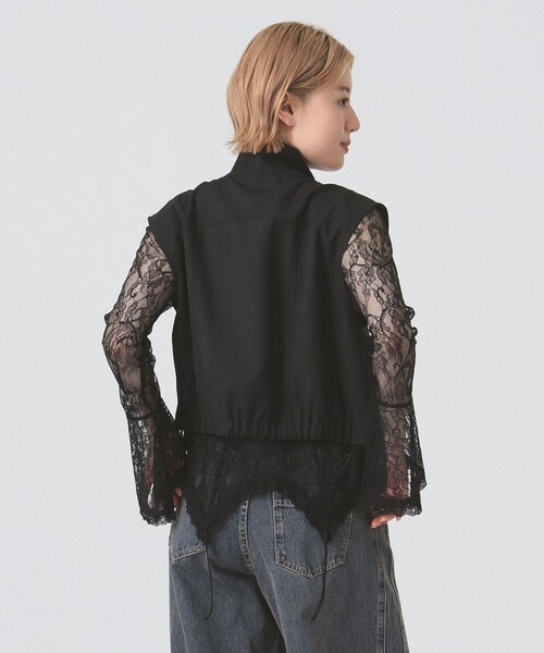 Ray BEAMS（レイビームス）の「スタンドカラー ベスト（ベスト・レディース・オフホワイト/ブラック・ONE SIZE）」の15枚目の写真