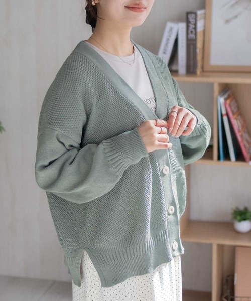 HusHusH（ハッシュアッシュ）の「HusHusH オーバーカーディガン（カーディガン/ボレロ・レディース・グレイッシュベージュ/グリーン系/ネイビー系・M/L）」の13枚目の写真