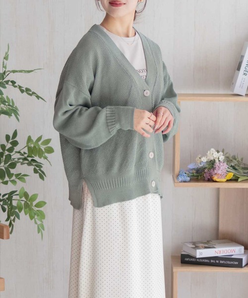HusHusH（ハッシュアッシュ）の「HusHusH オーバーカーディガン（カーディガン/ボレロ・レディース・グレイッシュベージュ/グリーン系/ネイビー系・M/L）」の12枚目の写真
