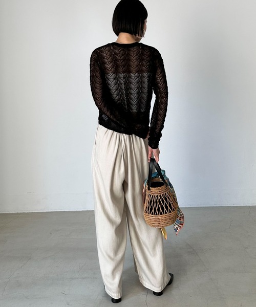 Doux archives（ドゥアルシーヴ）の「ソフトデニムワイドパンツ（デニムパンツ・レディース・サックスブルー/ブルー/ベージュ・38/36）」の19枚目の写真