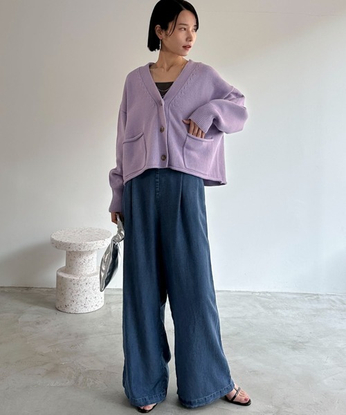 Doux archives（ドゥアルシーヴ）の「ソフトデニムワイドパンツ（デニムパンツ・レディース・サックスブルー/ブルー/ベージュ・38/36）」の5枚目の写真