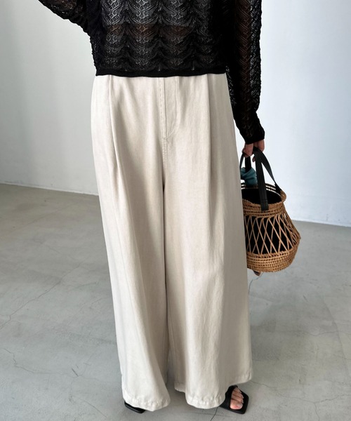 Doux archives（ドゥアルシーヴ）の「ソフトデニムワイドパンツ（デニムパンツ・レディース・サックスブルー/ブルー/ベージュ・38/36）」の22枚目の写真