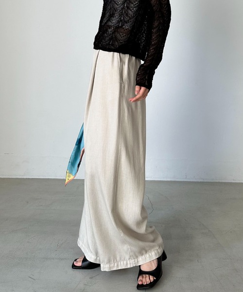 Doux archives（ドゥアルシーヴ）の「ソフトデニムワイドパンツ（デニムパンツ・レディース・サックスブルー/ブルー/ベージュ・38/36）」の21枚目の写真