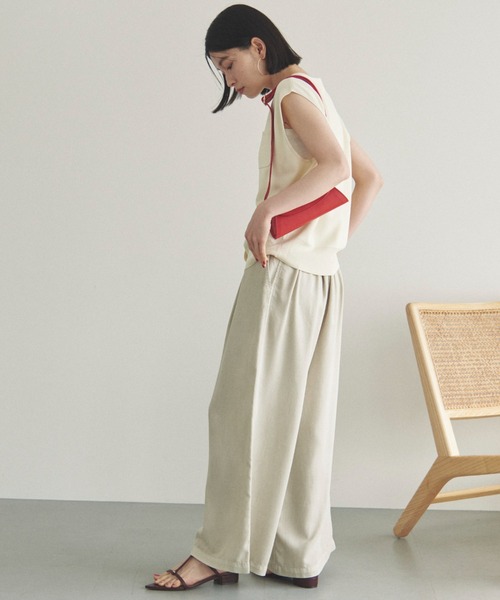 セール】ソフトデニムワイドパンツ（デニムパンツ）｜DOUX