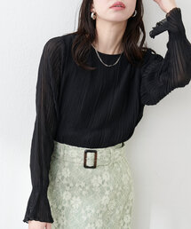キャンディスリーブプリーツブラウス