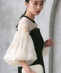 RUIRUE BOUTIQUE（ルイルエブティック）の「オケージョンドレス 結婚式 ストレッチ | ボリュームスリーブ & ビスチェ タイトワンピース ドレス | 二次会 披露宴 美脚 ワンピース お呼ばれドレス パーティードレス（ドレス）」