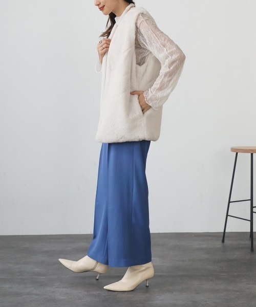 Bou Jeloud(ブージュルード)の「センタープレス カラースラックスパンツ(スラックス・レディース・ブルー/チャコールグレー・MEDIUM)」の15枚目の写真