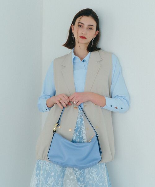 YECCA VECCA(イェッカヴェッカ)の「メタルアクセントミニバッグ(ハンドバッグ・レディース・ブルー/アイボリー/ブラック・FREE)」の16枚目の写真