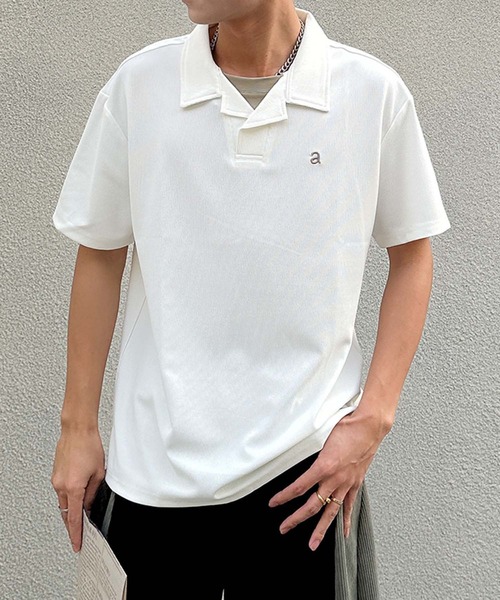 aimoha（アイモハ）の「aimoha men ソフトタッチカラーポロT (SS)（ポロシャツ・メンズ・チョコ/ホワイト・XX-LARGE/X-LARGE/LARGE/MEDIUM）」の5枚目の写真