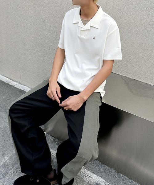 aimoha（アイモハ）の「aimoha men ソフトタッチカラーポロT (SS)（ポロシャツ・メンズ・チョコ/ホワイト・XX-LARGE/X-LARGE/LARGE/MEDIUM）」の4枚目の写真