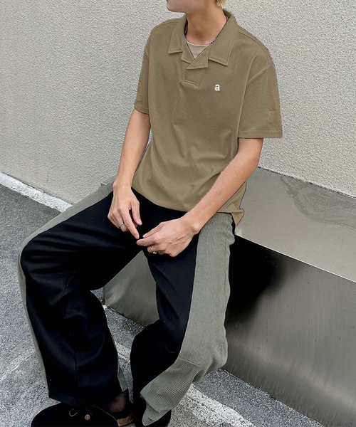 aimoha（アイモハ）の「aimoha men ソフトタッチカラーポロT (SS)（ポロシャツ・メンズ・チョコ/ホワイト・XX-LARGE/X-LARGE/LARGE/MEDIUM）」の12枚目の写真