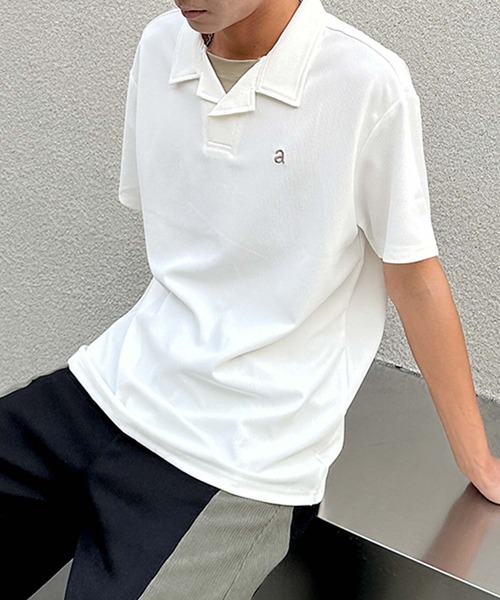 aimoha（アイモハ）の「aimoha men ソフトタッチカラーポロT (SS)（ポロシャツ・メンズ・チョコ/ホワイト・XX-LARGE/X-LARGE/LARGE/MEDIUM）」の7枚目の写真