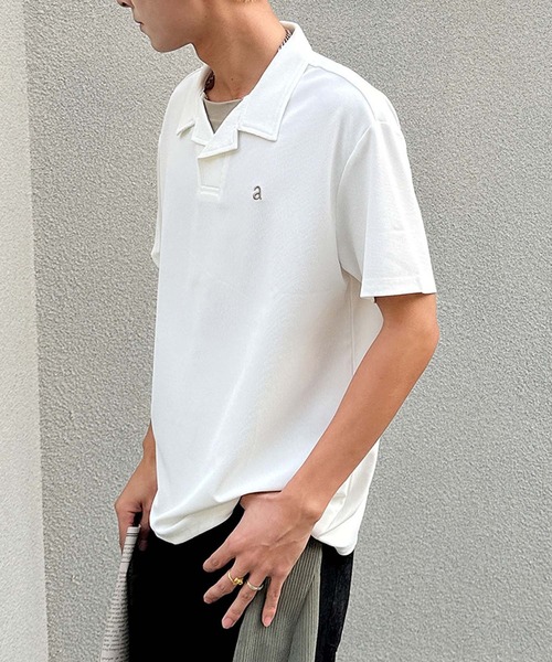 aimoha（アイモハ）の「aimoha men ソフトタッチカラーポロT (SS)（ポロシャツ・メンズ・チョコ/ホワイト・XX-LARGE/X-LARGE/LARGE/MEDIUM）」の8枚目の写真