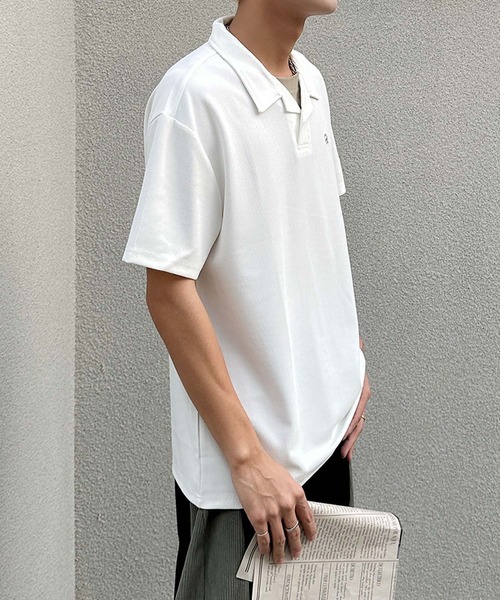 aimoha（アイモハ）の「aimoha men ソフトタッチカラーポロT (SS)（ポロシャツ・メンズ・チョコ/ホワイト・XX-LARGE/X-LARGE/LARGE/MEDIUM）」の9枚目の写真