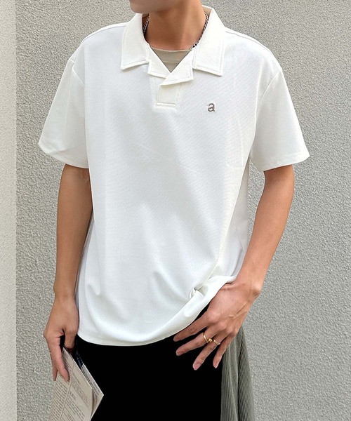aimoha（アイモハ）の「aimoha men ソフトタッチカラーポロT (SS)（ポロシャツ・メンズ・チョコ/ホワイト・XX-LARGE/X-LARGE/LARGE/MEDIUM）」の10枚目の写真