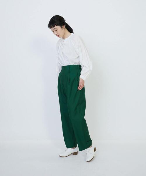 LOISIR（ロワズィール）の「コットンアジャスター付きパンツ（その他パンツ・レディース・グリーン/キナリ・MT/M）」の5枚目の写真
