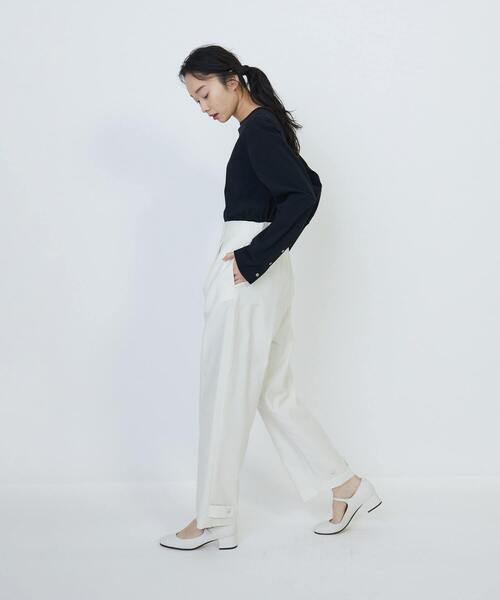 LOISIR（ロワズィール）の「コットンアジャスター付きパンツ（その他パンツ・レディース・グリーン/キナリ・MT/M）」の21枚目の写真