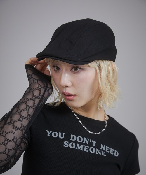 ENVYM（アンビー）の「ベーシックハンチングキャップ（ハンチング/ベレー帽・レディース・グレー/ブラック・FREE）」の2枚目の写真