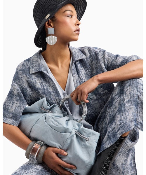 EMPORIO ARMANI（エンポリオアルマーニ）の「【エンポリオ アルマーニ】シャツ リネンガーゼ チェック（シャツ/ブラウス・レディース・ネイビー系・38/40/42）」の5枚目の写真