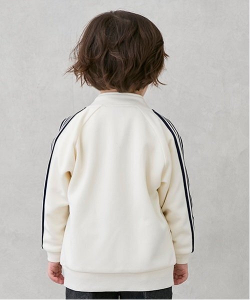 petit main（プティマイン）の「トラックジャケット（ジャージ・キッズ・オフホワイト/ネイビー・100cm/110cm/90cm/80ｃｍ/130cm/120cm）」の3枚目の写真