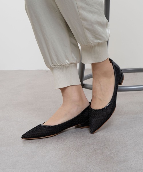 【FABIO RUSCONI】メッシュフラットパンプス