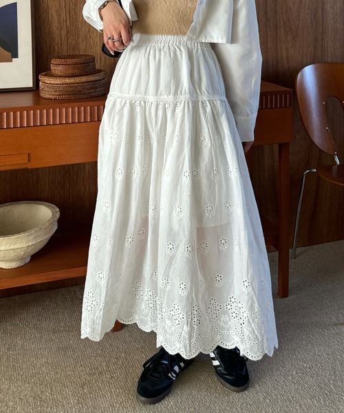 efill（エフィル）の「フレア レース ロングスカート（スカート・レディース・ホワイト・FREE）」の19枚目の写真