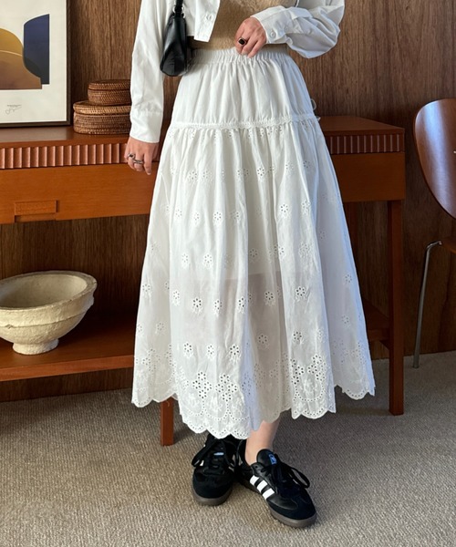 efill（エフィル）の「フレア レース ロングスカート（スカート・レディース・ホワイト・FREE）」の21枚目の写真