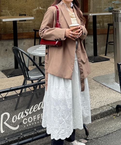 efill（エフィル）の「フレア レース ロングスカート（スカート・レディース・ホワイト・FREE）」の6枚目の写真