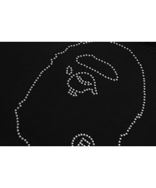 A BATHING APE（アベイシングエイプ）の「STUDDED APE HEAD RELAXED FIT PULLOVER HOODIE（パーカー・メンズ・ブラック/バーガンディー・SMALL/MEDIUM/LARGE/X-LARGE/XX-LARGE）」の5枚目の写真