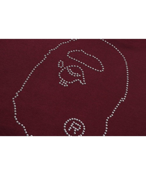 A BATHING APE（アベイシングエイプ）の「STUDDED APE HEAD RELAXED FIT PULLOVER HOODIE（パーカー・メンズ・ブラック/バーガンディー・SMALL/MEDIUM/LARGE/X-LARGE/XX-LARGE）」の6枚目の写真