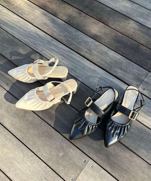 MAJESTIC LEGON（マジェスティックレゴン）の「ふかふかフィットギャザーミュール（その他シューズ・レディース・アイボリー/ブラック・SMALL/MEDIUM/LARGE/X-LARGE）」の16枚目の写真