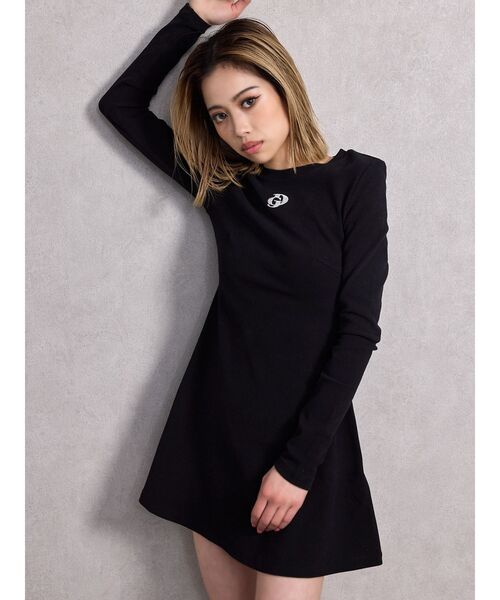 GYDA(ジェイダ)の「GDフレアワンピース(ワンピース・レディース・ブラック/オフホワイト/グレー・FREE)」の1枚目の写真