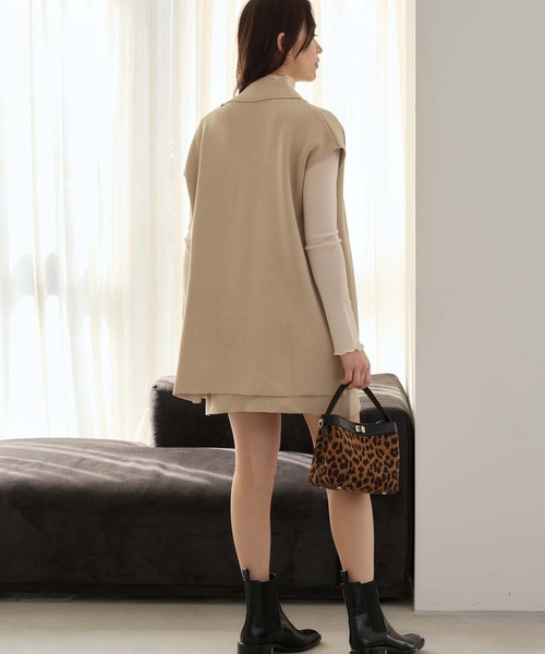 Edit Sheen（エディットシーン）の「ベーシックニットミニスカート（スカート・レディース・ベージュ/ブラック・M）」の12枚目の写真