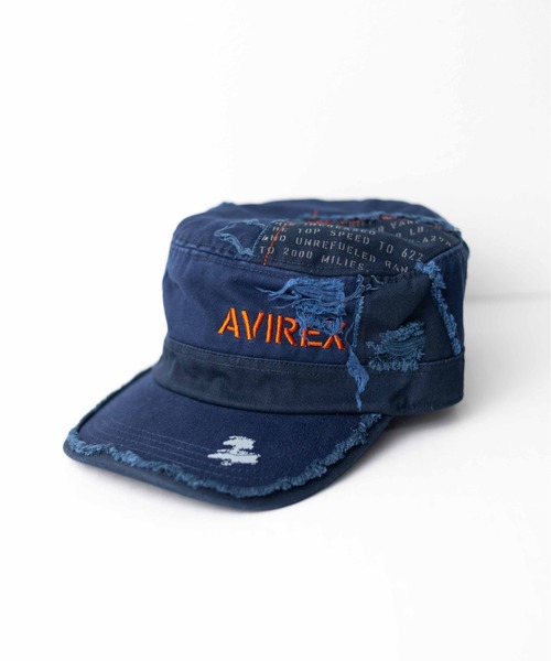 AVIREX(アヴィレックス)の「【RS】【AVIREX】Damege Work Cap(キャップ・メンズ・ネイビー/ベージュ/オリーブ/ブラック・FREE)」の2枚目の写真