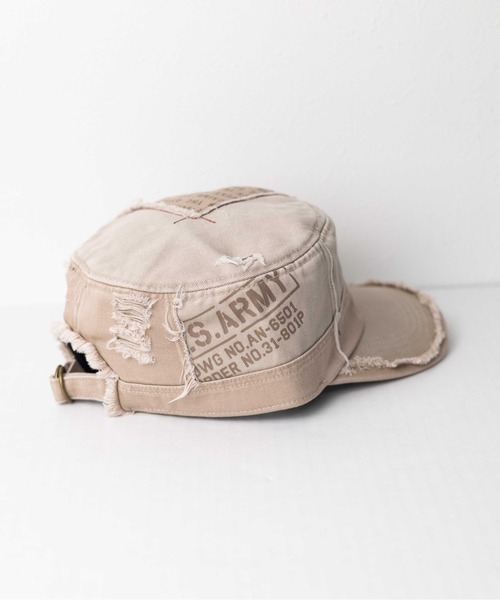 AVIREX(アヴィレックス)の「【RS】【AVIREX】Damege Work Cap(キャップ・メンズ・ネイビー/ベージュ/オリーブ/ブラック・FREE)」の12枚目の写真